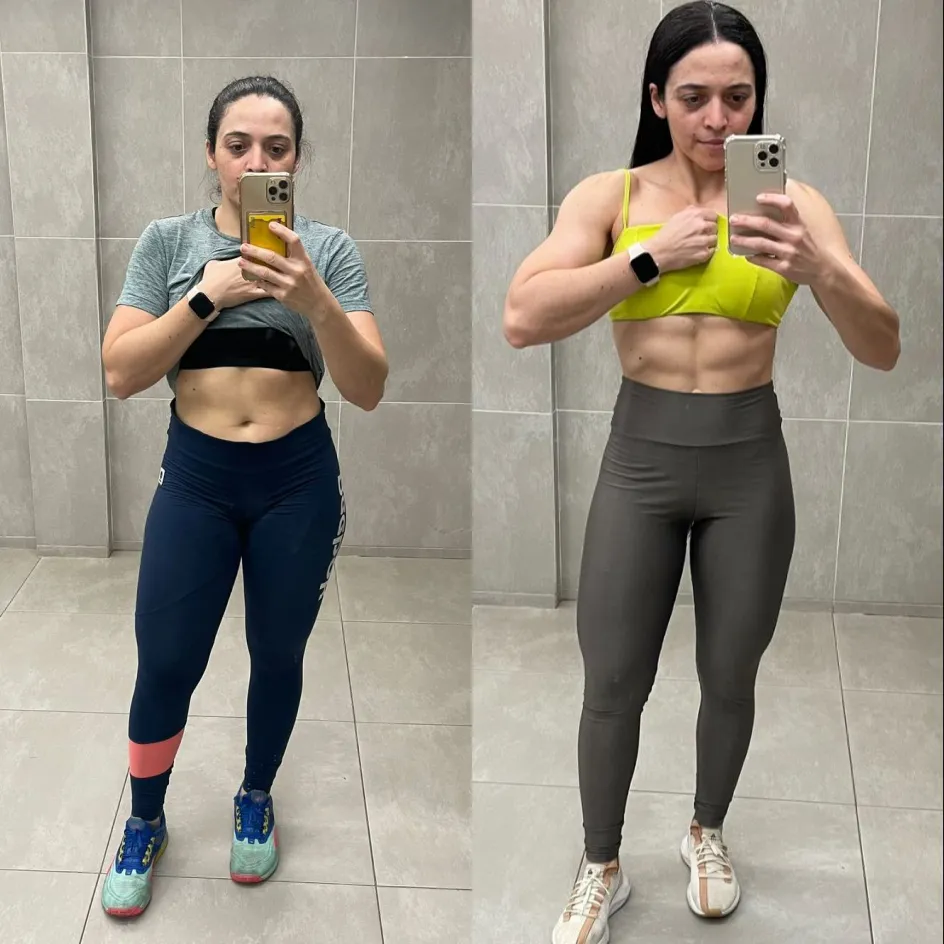 Antes e depois da aluna Valdeiza.